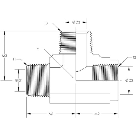 World Wide Fittings Female Run Pipe Tee Stainless Steel 5603X04X04X04SS